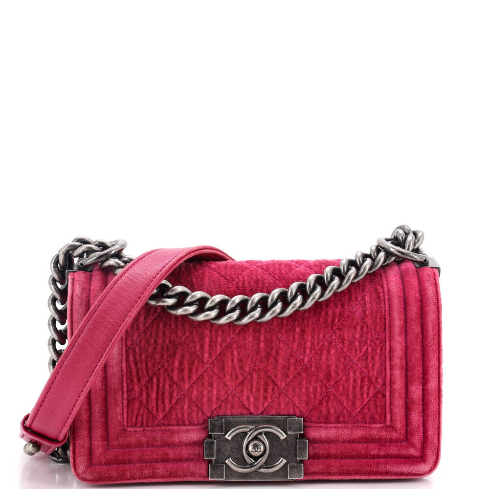Chanel Boy Flap Bag Quilted Velvet #260641C18B